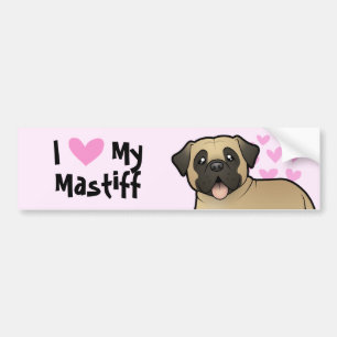 I Liebe mein Mastiff/Bullmastiff Autoaufkleber