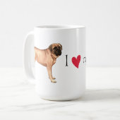 I Liebe mein Mastiff Kaffeetasse (Vorderseite Links)