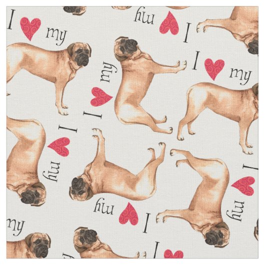 I Liebe mein Mastiff Stoff (Nahaufnahme)