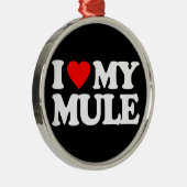 I LIEBE MEIN MAULTIER SILBERNES ORNAMENT (Rechts)