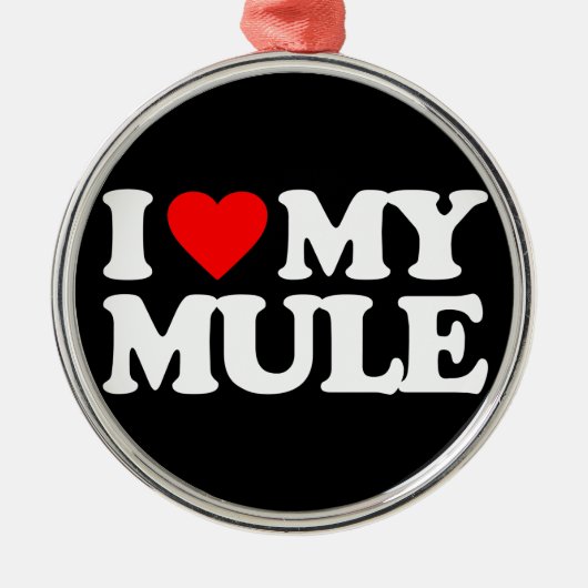 I LIEBE MEIN MAULTIER SILBERNES ORNAMENT (Vorne)