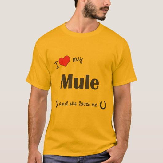 I Liebe mein Maultier (weibliches Maultier) T-Shirt (Vorderseite)