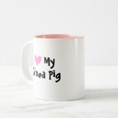 I Liebe mein Meerschweinchen/Cavy (glattes Haar) Zweifarbige Tasse (Vorderseite Links)