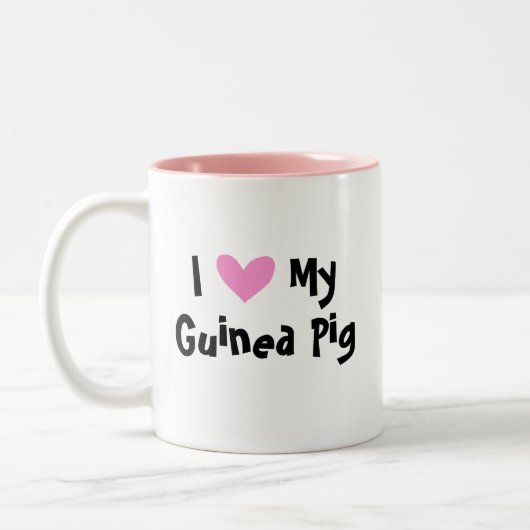 I Liebe mein Meerschweinchen/Cavy (glattes Haar) Zweifarbige Tasse (Links)
