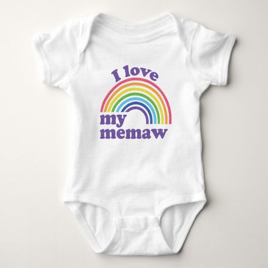 I Liebe Mein Memaw - Niedlicher Regenbogen Baby Strampler (Vorderseite)