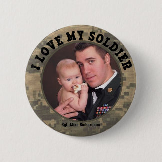 I Liebe mein Militärsoldat-kundenspezifischer Button