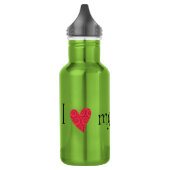 I Liebe mein mini amerikanischer Schäfer Edelstahlflasche (Links)