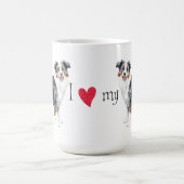 I Liebe mein mini amerikanischer Schäfer Kaffeetasse (Mittel)