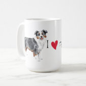 I Liebe mein mini amerikanischer Schäfer Kaffeetasse (Vorderseite Links)