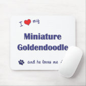I Liebe mein MiniaturGoldendoodle (männlicher Mousepad (Mit Mouse)