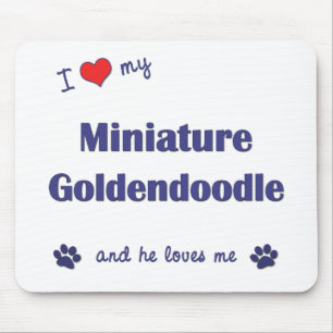 I Liebe mein MiniaturGoldendoodle (männlicher Mousepad