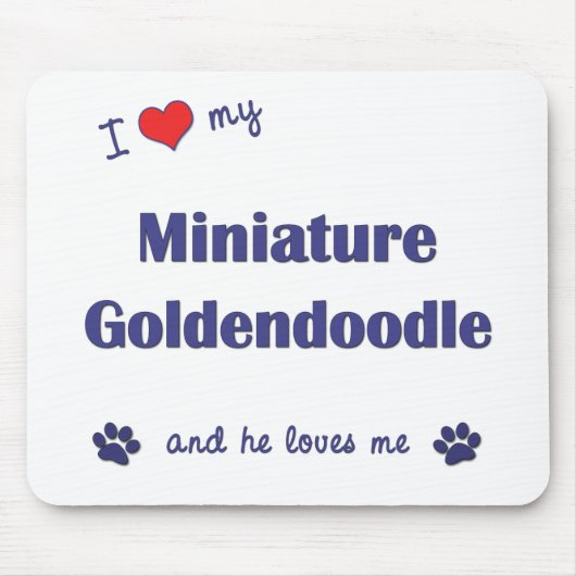 I Liebe mein MiniaturGoldendoodle (männlicher Mousepad (Vorne)