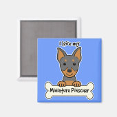 I Liebe Mein Miniaturpinscher Magnet (Vorderseite/Rückseite)