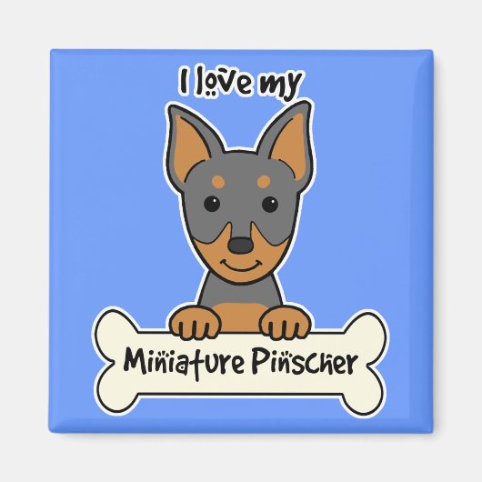 I Liebe Mein Miniaturpinscher Magnet (Vorne)