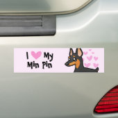 I Liebe mein MiniaturPinscher/Manchester-Terrier Autoaufkleber (Auf Auto)