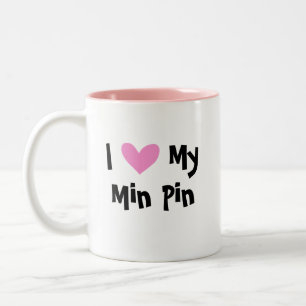 I Liebe mein MiniaturPinscher/Manchester-Terrier Zweifarbige Tasse