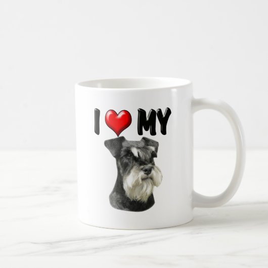 I Liebe mein MiniaturSchnauzer Kaffeetasse (Rechts)
