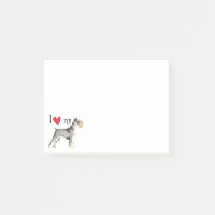 I Liebe mein MiniaturSchnauzer Post-it Klebezettel