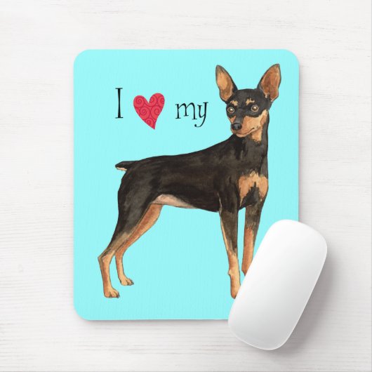 I Liebe mein minimales Button Mousepad (Mit Mouse)