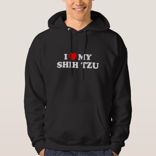 I Liebe mein mit Kapuze Sweatshirt Shih Tzu (Vorderseite)