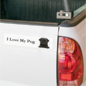 I Liebe mein Mops #2 Autoaufkleber (Auf Lkw)