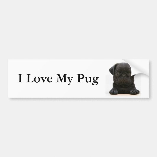 I Liebe mein Mops #2 Autoaufkleber (Vorne)