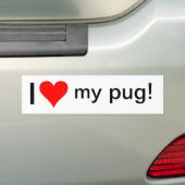 I Liebe mein Mops! Autoaufkleber (Auf Auto)
