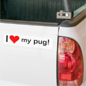 I Liebe mein Mops! Autoaufkleber (Auf Lkw)