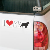 I Liebe Mein Mops Autoaufkleber (Auf Lkw)