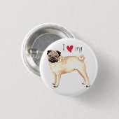 I Liebe mein Mops Button (Vorne & Hinten)