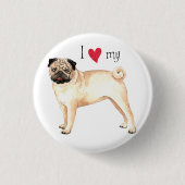 I Liebe mein Mops Button (Vorderseite)