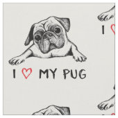 I Liebe mein Mops-Gewebe Stoff (Nahaufnahme)