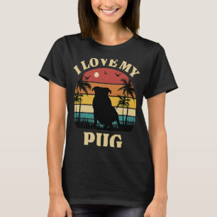 I Liebe mein Mops Hund Gegenwart Niedlichen Mops 3 T-Shirt