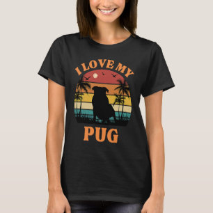 I Liebe mein Mops Hund Gegenwart Niedlichen Mops 5 T-Shirt