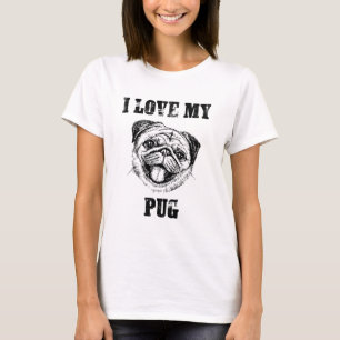 I Liebe mein Mops-Hundewelpen-Liebhaber-Shirt T-Shirt