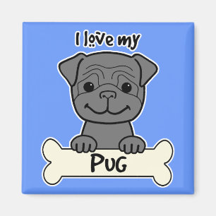 I Liebe mein Mops Magnet