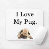 I Liebe mein Mops Mousepad (Mit Mouse)