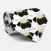 I Liebe Mein Mops Niedlicher Mops und Liebe Zitat Krawatte (Gerollt)