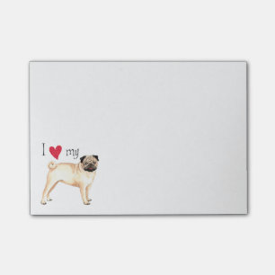 I Liebe mein Mops Post-it Klebezettel