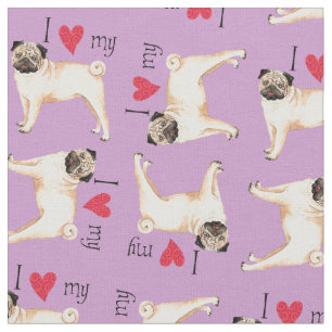 I Liebe mein Mops Stoff