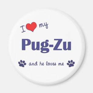 I Liebe mein Mops-Zu (männlicher Hund) Magnet