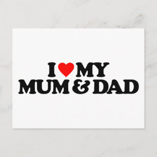 I LIEBE MEIN MUM UND VATER POSTKARTE