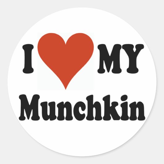 I Liebe Mein Munchkin-Merchandise Runder Aufkleber (Vorderseite)