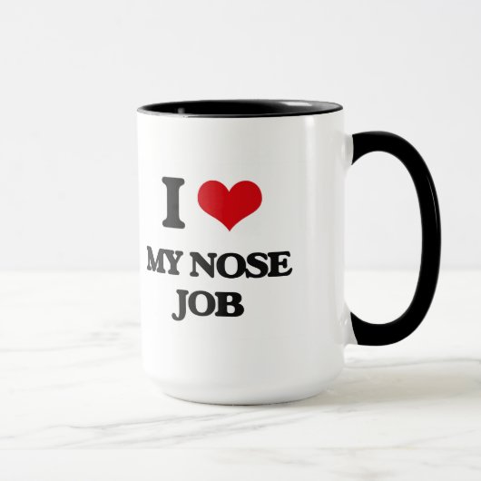 I Liebe mein Nasen-Job Tasse (Rechts)