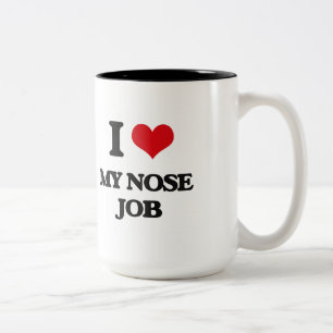 I Liebe mein Nasen-Job Zweifarbige Tasse