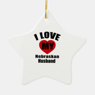 I Liebe mein Nebraskan-Ehemann Keramikornament