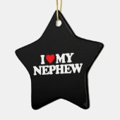 I LIEBE MEIN NEFFE KERAMIK ORNAMENT (Links)
