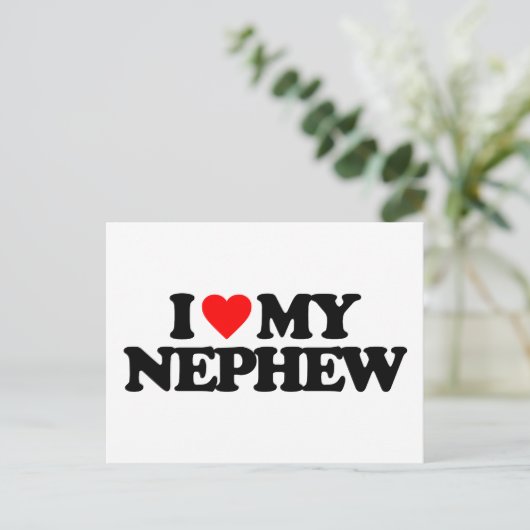 I LIEBE MEIN NEPHEW POSTKARTE (Stehend Vorderseite)