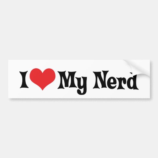 I Liebe Mein Nerd Autoaufkleber (Vorne)