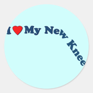 I Liebe mein neues Knie Runder Aufkleber